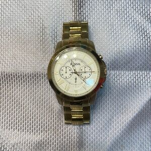 FOSSIL Chronograph Watch Model Fs4814 Gold Tone